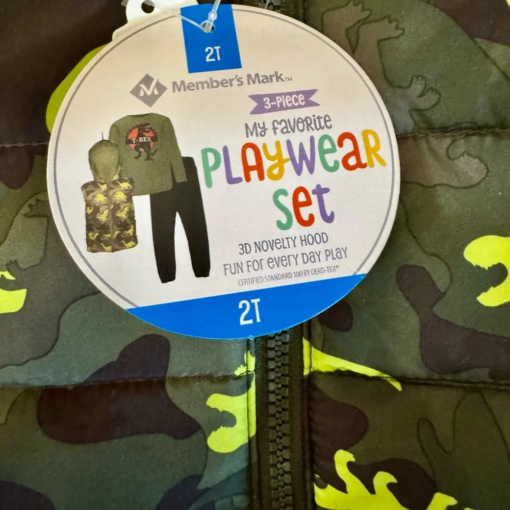 My Favorite Playwear‎ Toddler Dinosaur 3-Piece Outfit Set – NWT Puffer Jogger